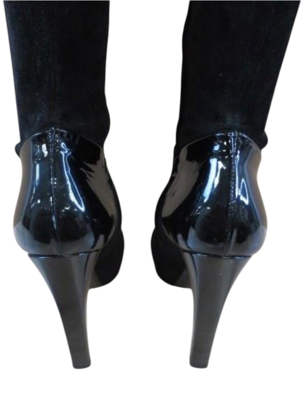 Black Gucci Suede Thigh High High-Heel Boots - Picture 6 of 7